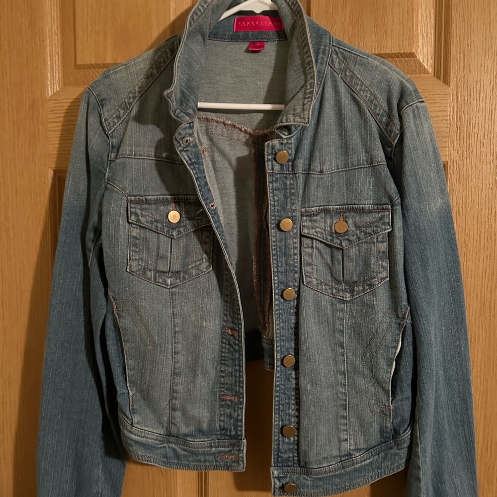 Tinseltown medium wash denim jacket from Macy’s